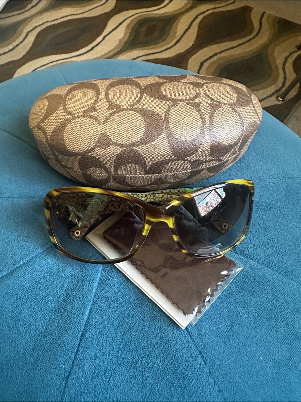 Authentic Vintage Coach Sunglasses- Peony Striped Tortoise